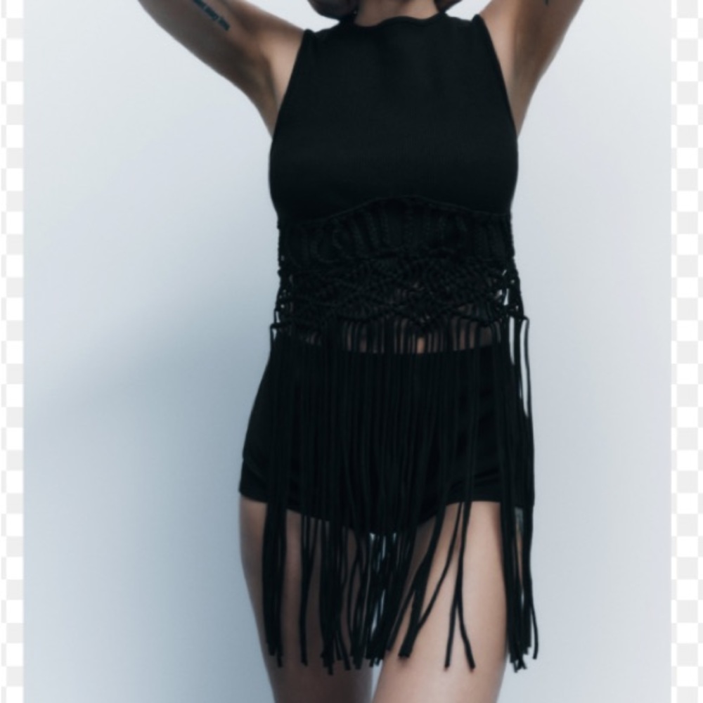 ZARA MIXED MACRAMÉ TOP